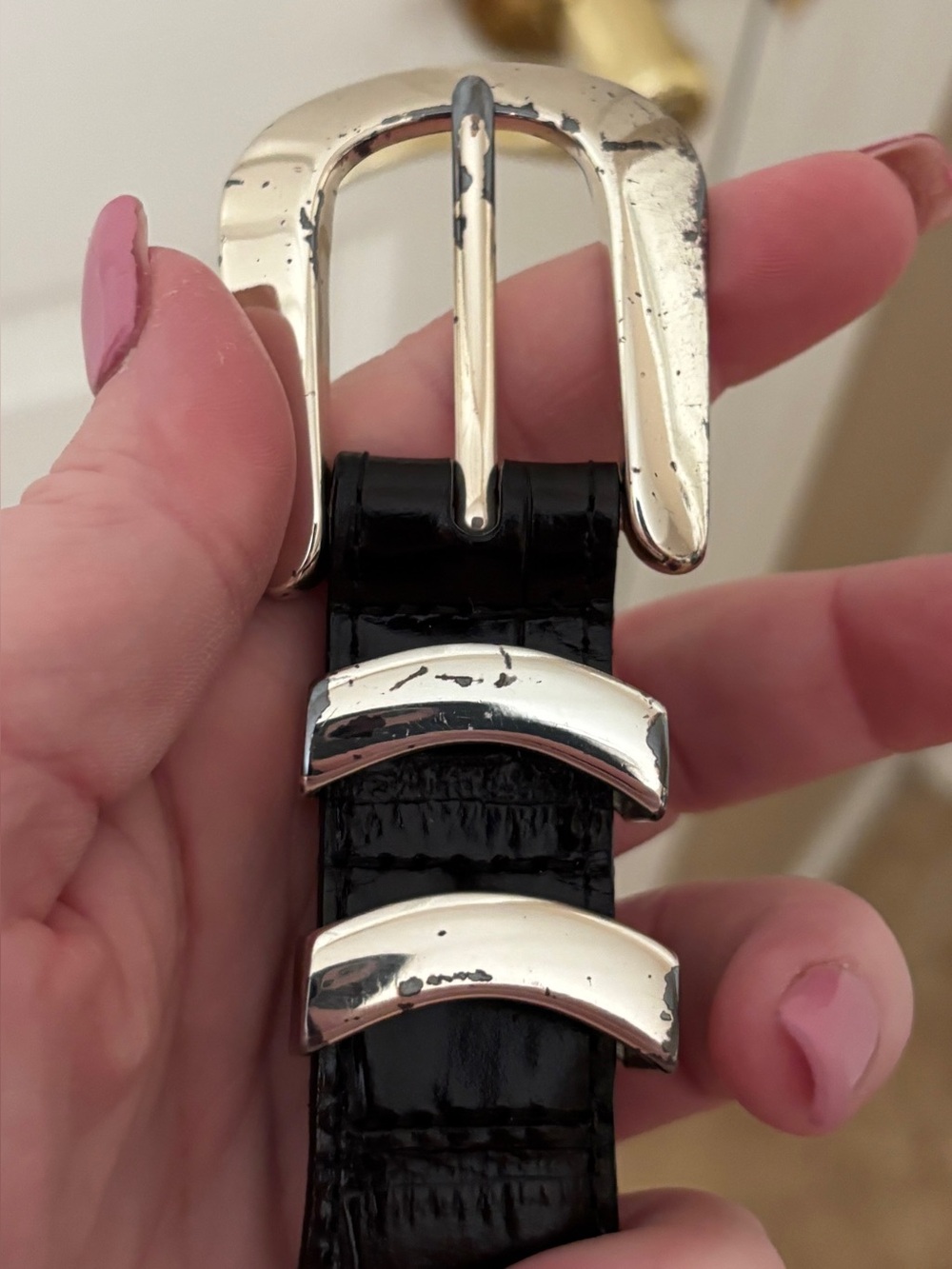 Onyx by Brighton Italian Calfskin Black Belt ~ Women’s Size 38